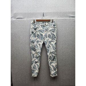 Ann Taylor Loft Blue & White Floral Modern Skinny Jeans Womens Size 6 Cotton Ble